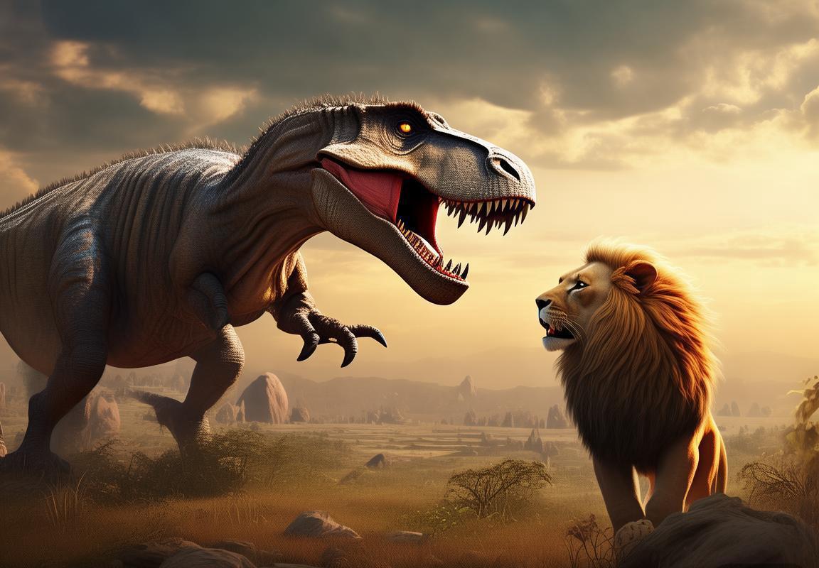 霸王龙VS狮子：史前与今朝顶级掠食者的智慧对决(图1)